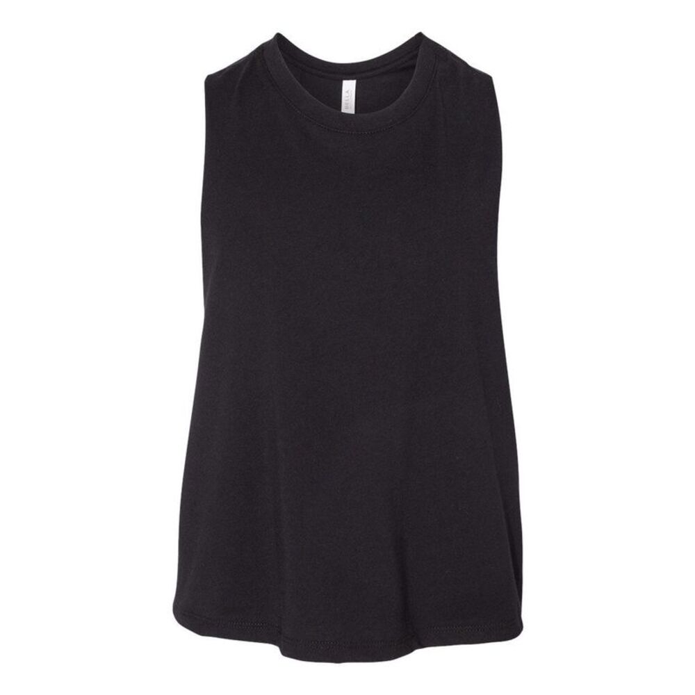 Women�'s Racerback Crop Tank / Solid Black Blend